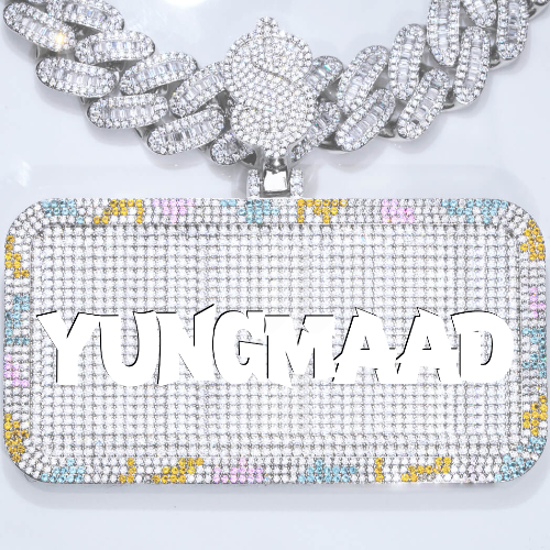 CUSTOM LETTER NECKLACE 3D COLORFUL SQUARE