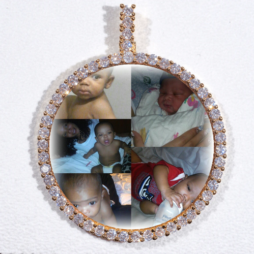 LARGE 3D CIRCLE CUSTOM PICTURE PENDANT