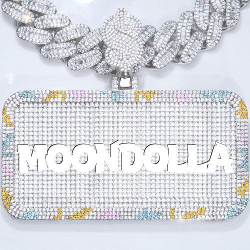 CUSTOM LETTER NECKLACE 3D COLORFUL SQUARE