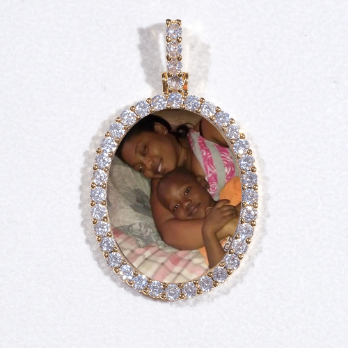 3D Oval Custom Picture Pendant
