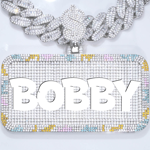 CUSTOM LETTER NECKLACE 3D COLORFUL SQUARE