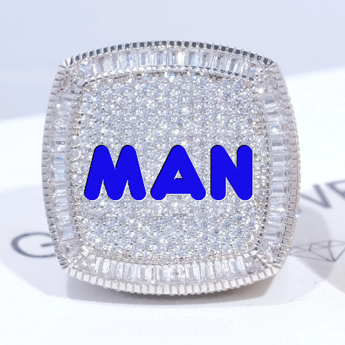 CUSTOM LETTER 3D ICED RING