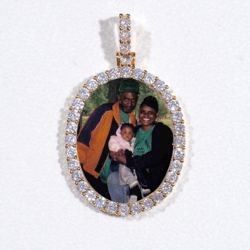 3D Oval Custom Picture Pendant