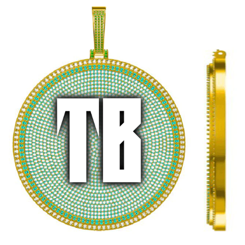 CUSTOM LETTER NECKLACE 3D BIG DISC