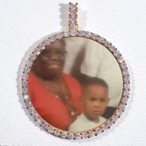LARGE 3D CIRCLE CUSTOM PICTURE PENDANT