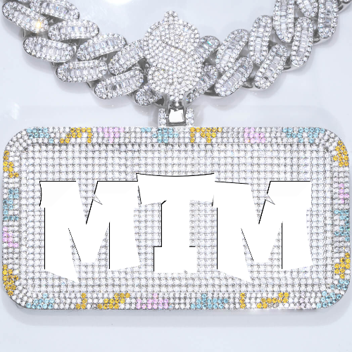 CUSTOM LETTER NECKLACE 3D COLORFUL SQUARE