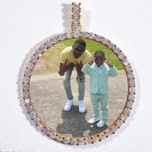 LARGE 3D CIRCLE CUSTOM PICTURE PENDANT