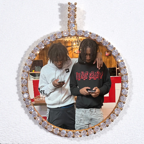 LARGE 3D CIRCLE CUSTOM PICTURE PENDANT