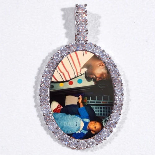 Large 3D Oval Custom Picture Pendant