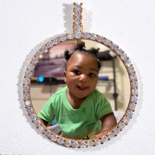 LARGE 3D CIRCLE CUSTOM PICTURE PENDANT