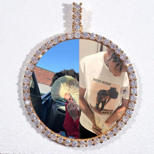 LARGE 3D CIRCLE CUSTOM PICTURE PENDANT