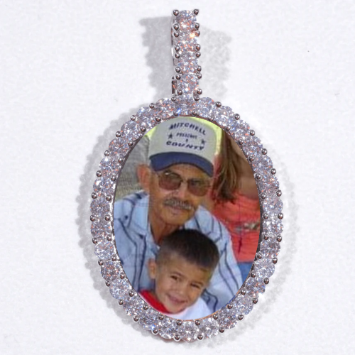Large 3D Oval Custom Picture Pendant