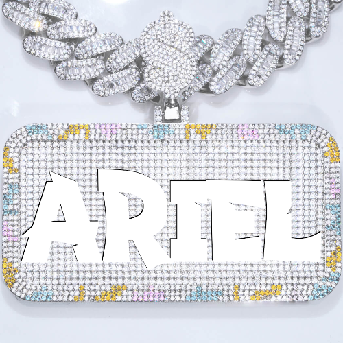 CUSTOM LETTER NECKLACE 3D COLORFUL SQUARE