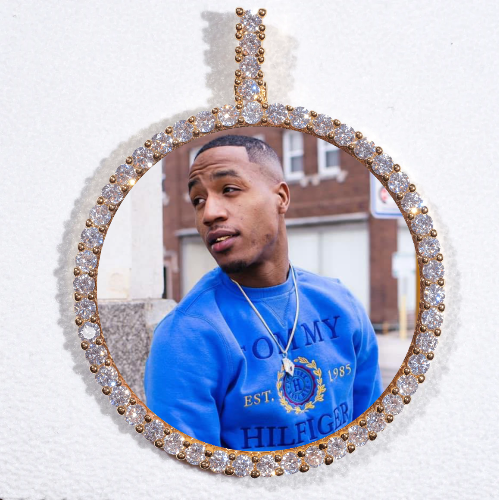 LARGE 3D CIRCLE CUSTOM PICTURE PENDANT