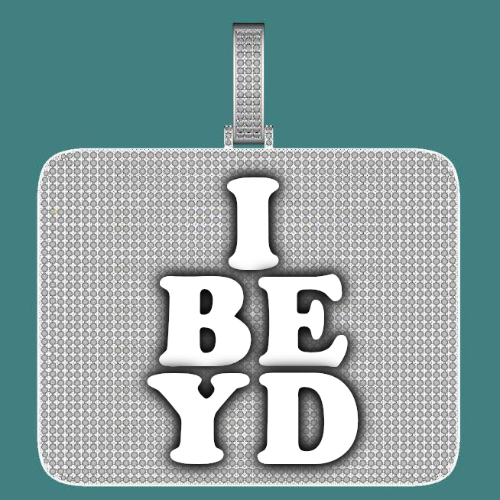 CUSTOM LETTER NECKLACE 3D BIG SQUARE