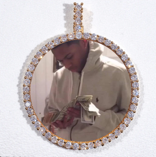LARGE 3D CIRCLE CUSTOM PICTURE PENDANT