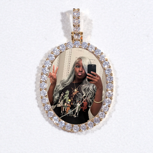 3D Oval Custom Picture Pendant