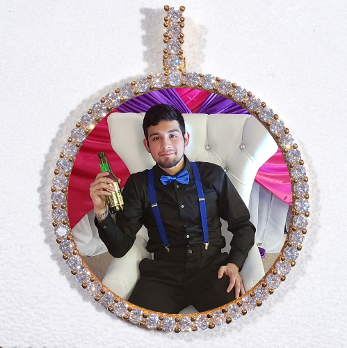 LARGE 3D CIRCLE CUSTOM PICTURE PENDANT
