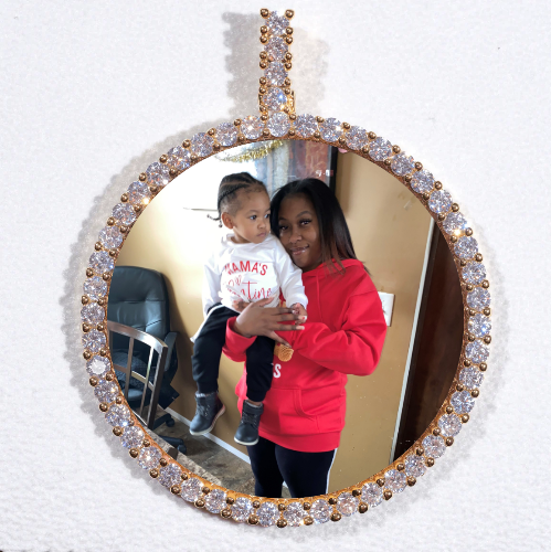 LARGE 3D CIRCLE CUSTOM PICTURE PENDANT