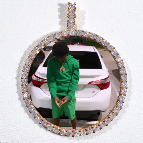 LARGE 3D CIRCLE CUSTOM PICTURE PENDANT