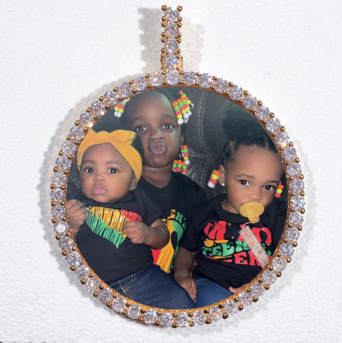 LARGE 3D CIRCLE CUSTOM PICTURE PENDANT