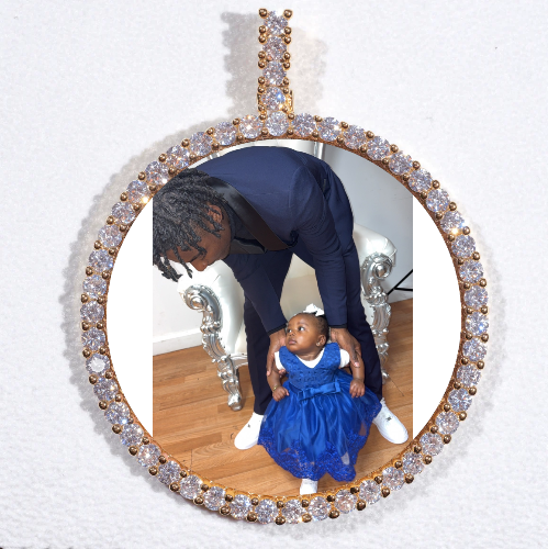 LARGE 3D CIRCLE CUSTOM PICTURE PENDANT