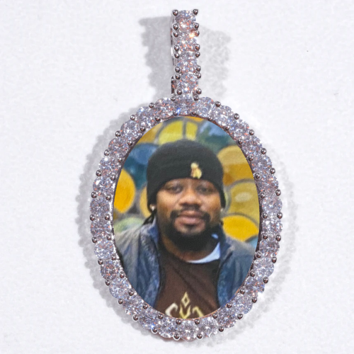 Large 3D Oval Custom Picture Pendant