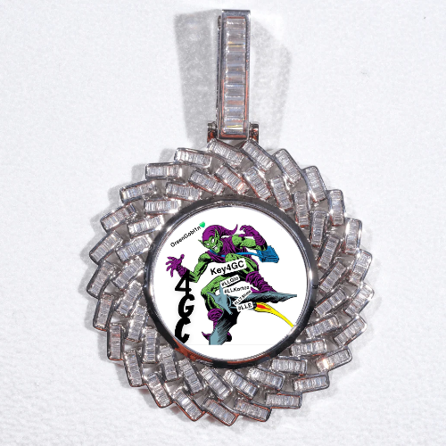 Large 3D Baguette Custom Picture Pendant