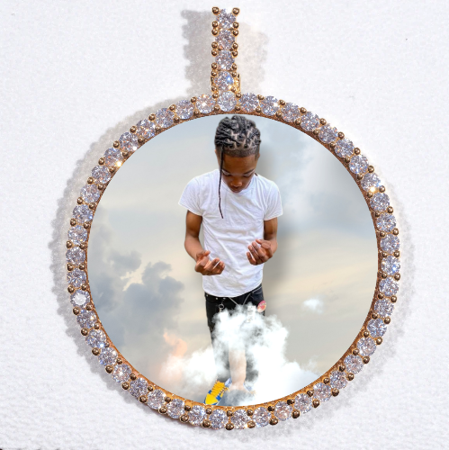 LARGE 3D CIRCLE CUSTOM PICTURE PENDANT