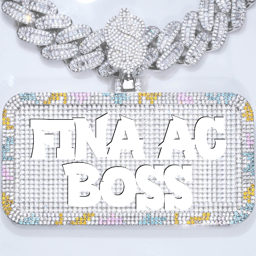 CUSTOM LETTER NECKLACE 3D COLORFUL SQUARE