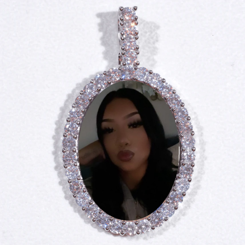 Large 3D Oval Custom Picture Pendant