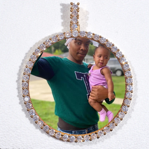 LARGE 3D CIRCLE CUSTOM PICTURE PENDANT