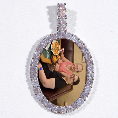 Large 3D Oval Custom Picture Pendant