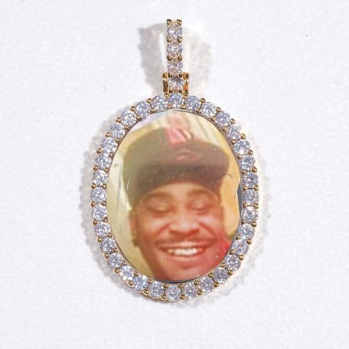 3D Oval Custom Picture Pendant