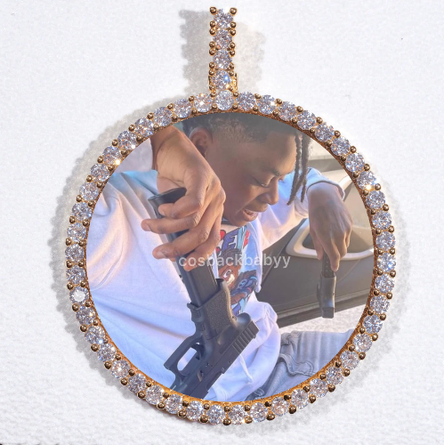 LARGE 3D CIRCLE CUSTOM PICTURE PENDANT