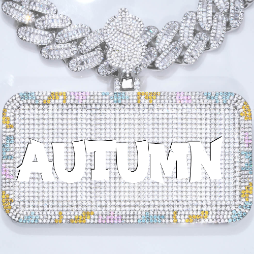 CUSTOM LETTER NECKLACE 3D COLORFUL SQUARE