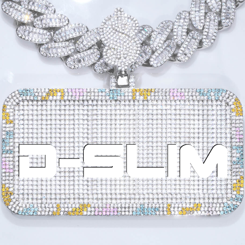 CUSTOM LETTER NECKLACE 3D COLORFUL SQUARE