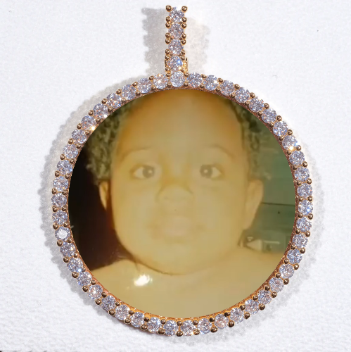 LARGE 3D CIRCLE CUSTOM PICTURE PENDANT
