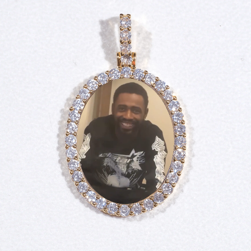 3D Oval Custom Picture Pendant
