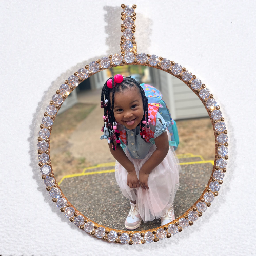 LARGE 3D CIRCLE CUSTOM PICTURE PENDANT