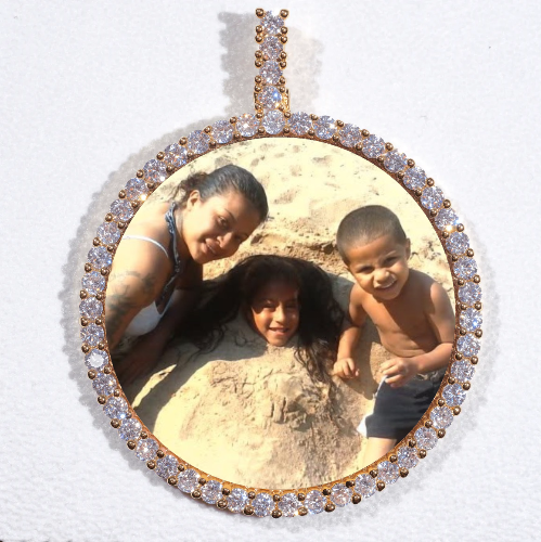 LARGE 3D CIRCLE CUSTOM PICTURE PENDANT