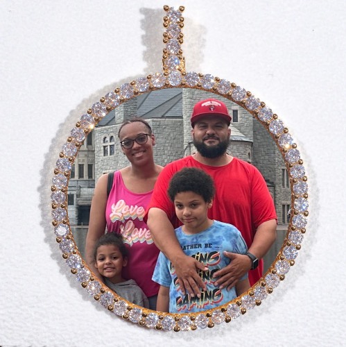LARGE 3D CIRCLE CUSTOM PICTURE PENDANT