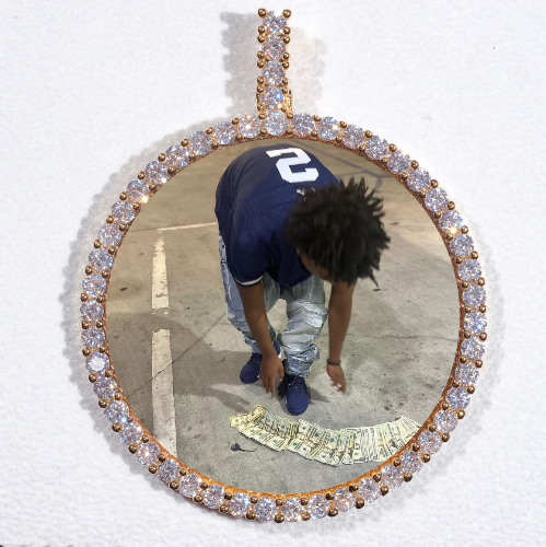 LARGE 3D CIRCLE CUSTOM PICTURE PENDANT