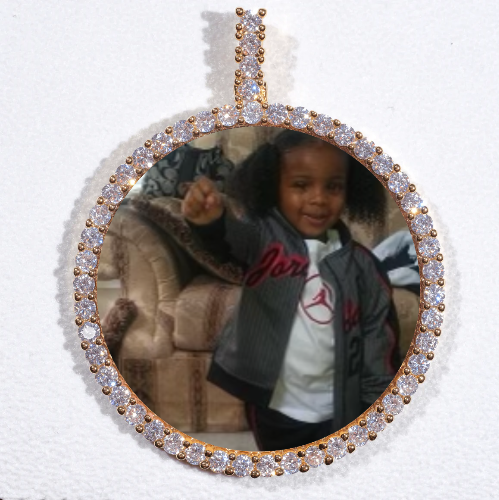 LARGE 3D CIRCLE CUSTOM PICTURE PENDANT