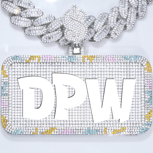 CUSTOM LETTER NECKLACE 3D COLORFUL SQUARE