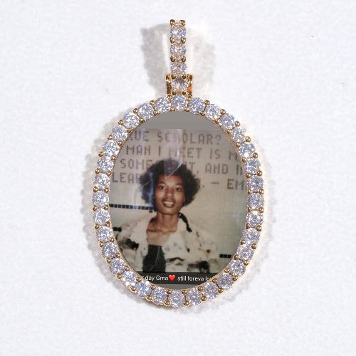 3D Oval Custom Picture Pendant
