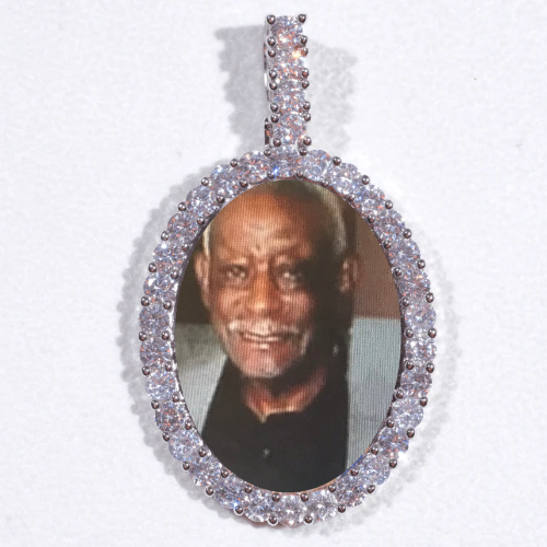 Large 3D Oval Custom Picture Pendant