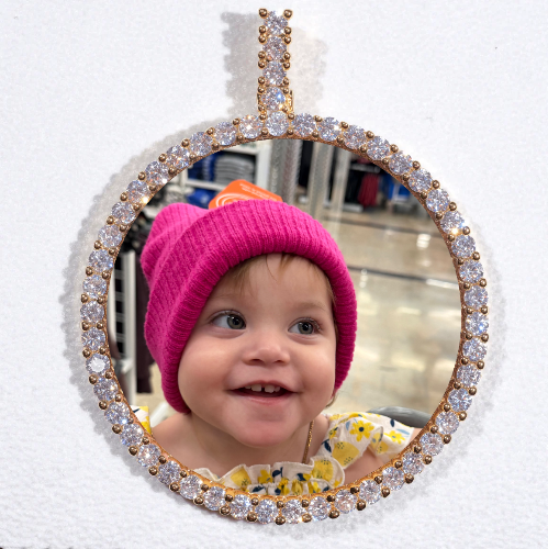 LARGE 3D CIRCLE CUSTOM PICTURE PENDANT