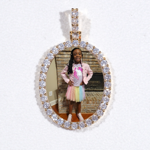 3D Oval Custom Picture Pendant