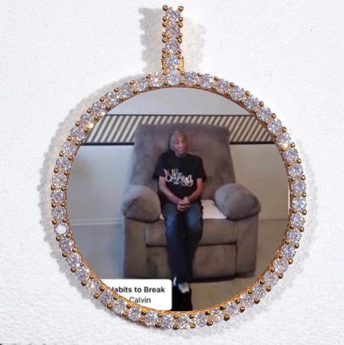 LARGE 3D CIRCLE CUSTOM PICTURE PENDANT